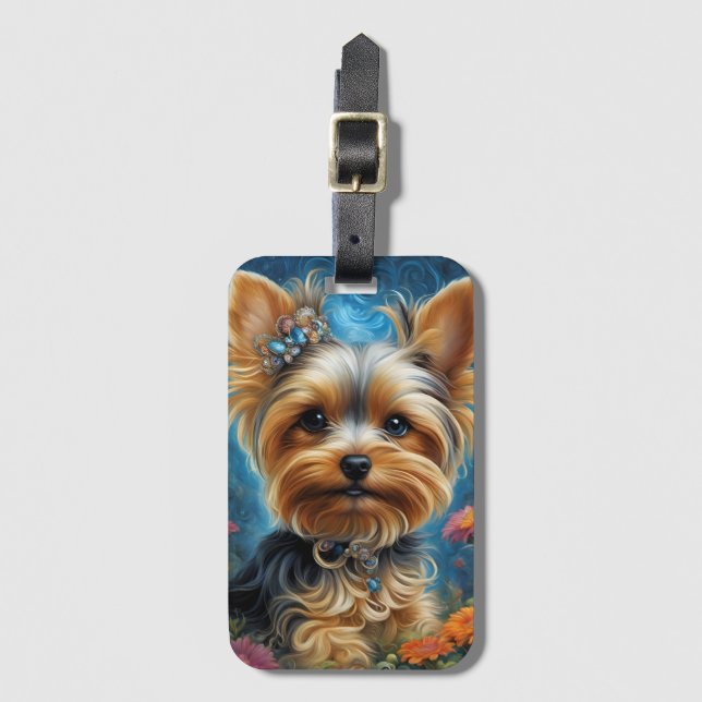Etiqueta Para Maletas Sweet Yorkie (Anverso vertical)