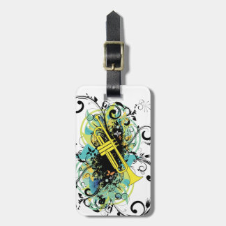 Etiqueta Para Maletas Swirl Grunge Trumpet