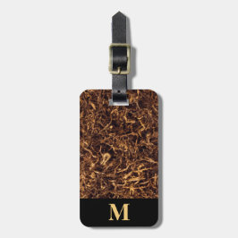 Etiqueta Para Maletas Tabaco desmenuzado marrón con monograma