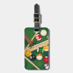 Etiqueta Para Maletas Tabla de billares realista con las bolas y la tiza