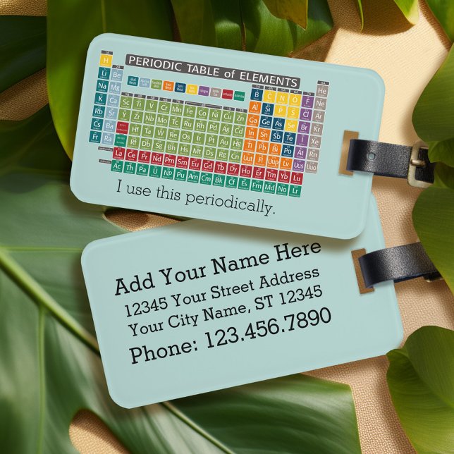 Etiqueta Para Maletas Tabla periódica de elementos (Personalized luggage tag - periodic table of elements)
