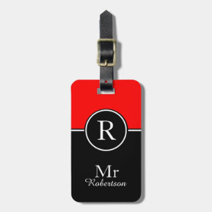 Etiqueta Para Maletas TAG_MODERNO "Mr." 01 ROJO/NEGRO