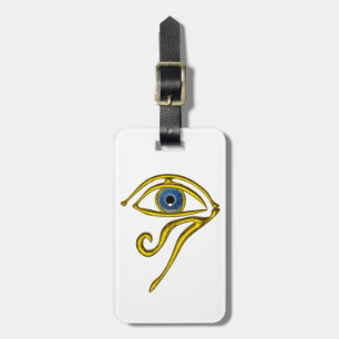 Etiqueta Para Maletas TALISMAN AZUL, HORUS ORO OJO Blanco Negro
