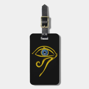 Etiqueta Para Maletas TALISMAN AZUL, HORUS ORO OJO Negro