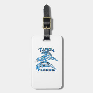 Etiqueta Para Maletas Tampa Florida Vacaciones para delfines tribales
