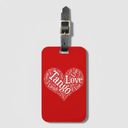 Etiqueta Para Maletas Tango Love Live y Lauder Red Heart Word Art