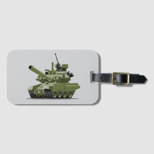 Etiqueta Para Maletas Tanque blindado moderno de dibujos animados