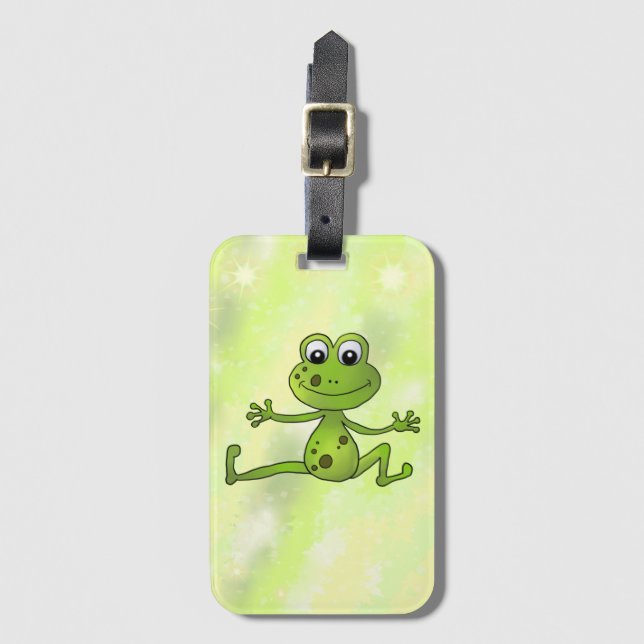 Etiqueta Para Maletas tanzender Frosch   (Anverso vertical)