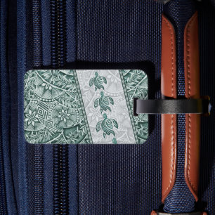 Etiqueta Para Maletas Tapa y honu hawaianos tradicionales