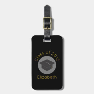 Etiqueta Para Maletas Tapón de graduación en la clase negra de 20xx