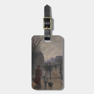 Etiqueta Para Maletas Tarde lluviosa en la avenida de Hennepin, c.1902