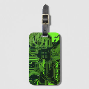 Etiqueta Para Maletas Tarjeta de circuito electrónico verde del Personal