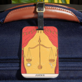 Etiqueta Para Maletas Tarjeta tarot de justicia diseño moderno Major Arc