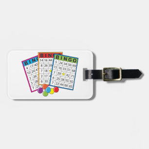 Etiqueta Para Maletas Tarjetas de juego de bingo coloridas con fichas