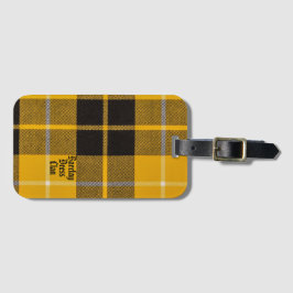 Etiqueta Para Maletas Tartan del Clan Barclay Dress con nombre monograma