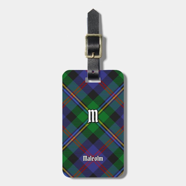 Etiqueta Para Maletas Tartan del Clan Malcolm (Frente Vertical)