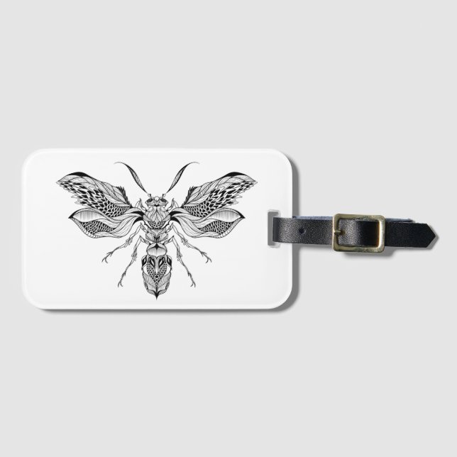 Etiqueta Para Maletas Tatuaje de la Abeja-Avispa (Anverso horizontal)