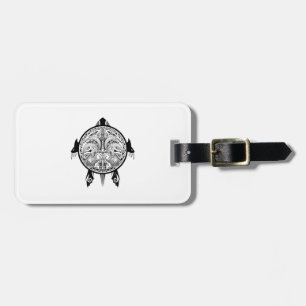 Etiqueta Para Maletas Tatuaje del Escudo de tortugas tribales