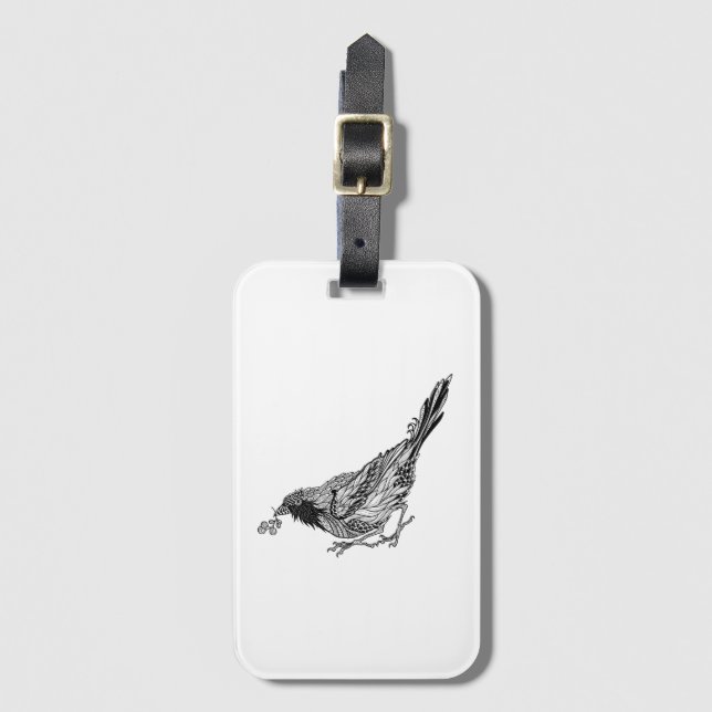 Etiqueta Para Maletas Tatuaje del pájaro (Anverso vertical)