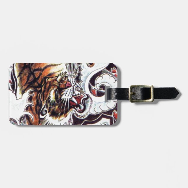 Etiqueta Para Maletas Tatuaje del tigre japonés (Frente Horizontal)