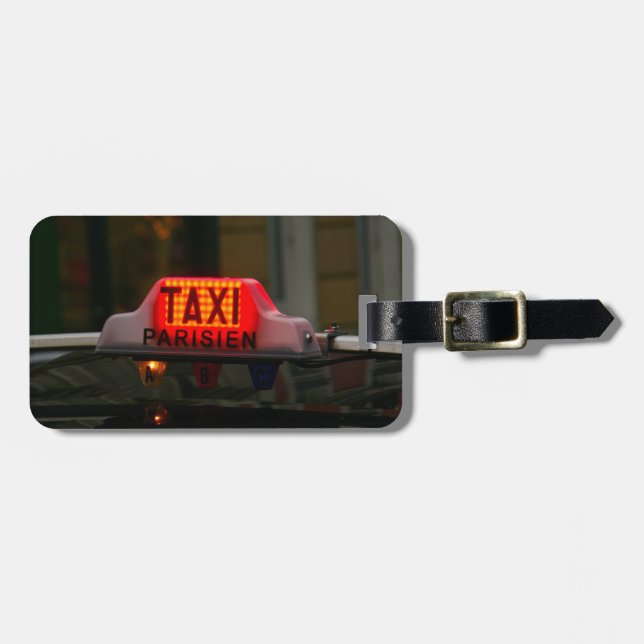 Etiqueta Para Maletas Taxi de París (Frente Horizontal)