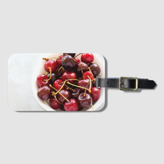 Etiqueta Para Maletas tazón de cerezas (Anverso horizontal)