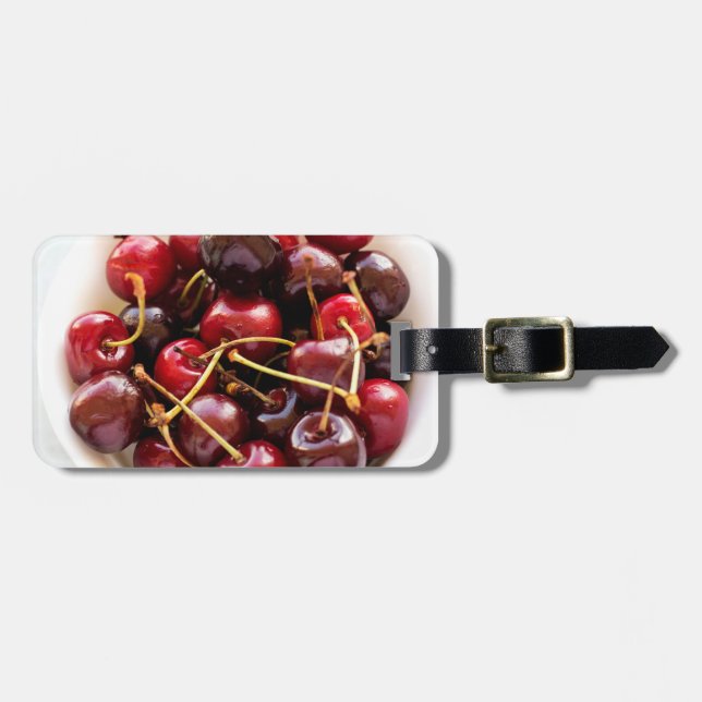 Etiqueta Para Maletas tazón de cerezas (Frente Horizontal)