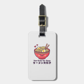 Etiqueta Para Maletas Tazón de Ramen Rojo Kawaii