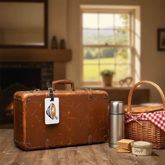 Etiqueta Para Maletas Tazón de sopa de tomate con cuchara (Subido por el creador)