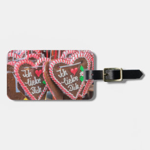 Etiqueta Para Maletas Te Amo Los Corazones De Pan De Gante En Las Vacaci