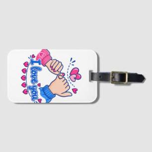 Etiqueta Para Maletas Te Amo Promesa Meñique Corazones Lindos