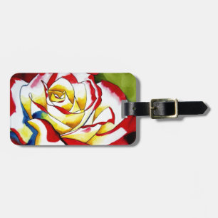 Etiqueta Para Maletas Té Rosa acuarela arte original Flor