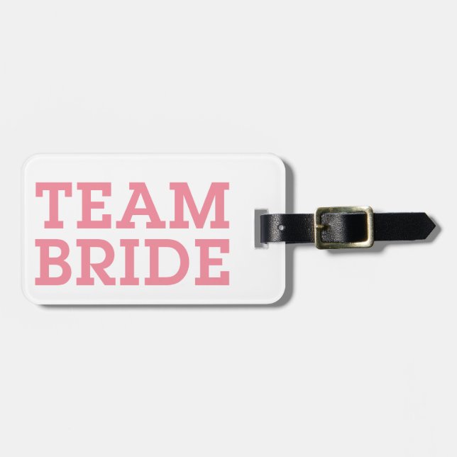 Etiqueta Para Maletas Team Bride Pink (Frente Horizontal)