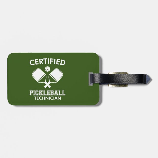 Etiqueta Para Maletas Técnico de Pickleball Certificado (Atrás Horizontal)