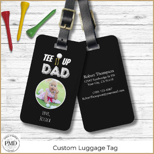 Etiqueta Para Maletas Tee It Up Dad Personalizado Photo Fathers Day Blac