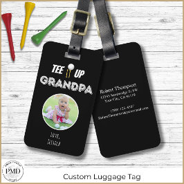 Etiqueta Para Maletas Tee It Up Grandpa Personalizado Foto De Los Padres