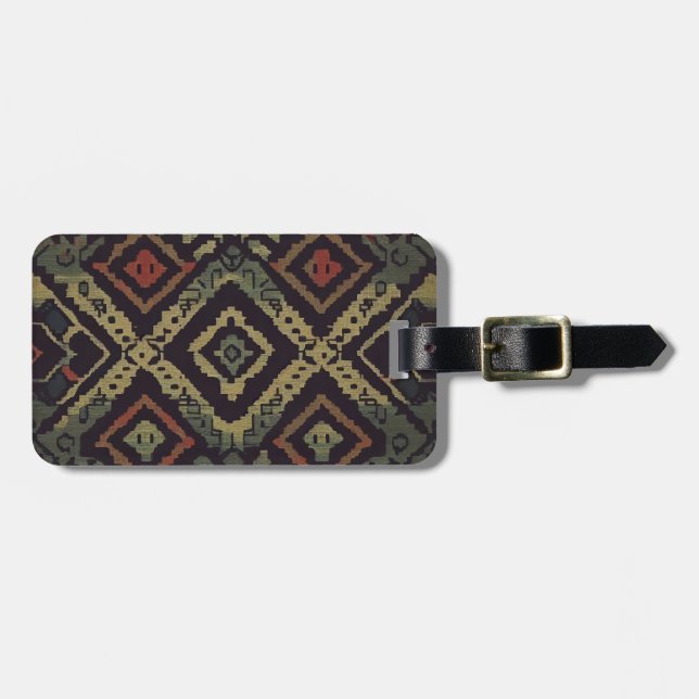 Etiqueta Para Maletas Tejido bohemio (Frente Horizontal)