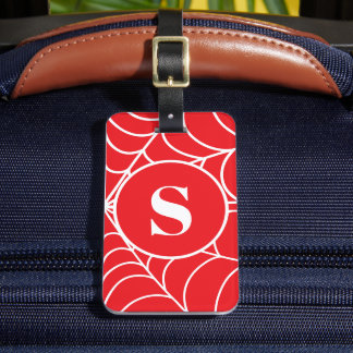 Etiqueta Para Maletas Telaraña Personalizada con Inicial Personalizada A