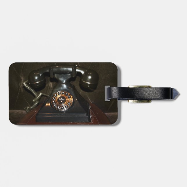 Etiqueta Para Maletas Teléfono de acceso telefónico de vieja época (Atrás Horizontal)