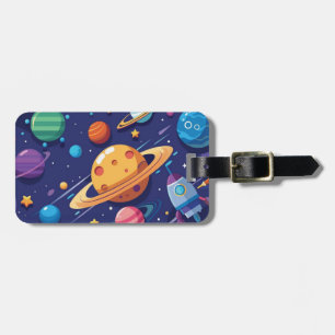 Etiqueta Para Maletas tema de espacio y planeta