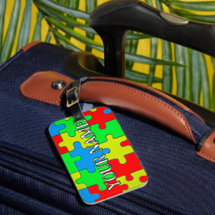 Etiqueta Para Maletas Tema de rompecabezas personalizado