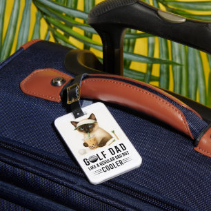 Etiqueta Para Maletas Tema del golf para el amante del gato en el día de