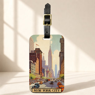 Etiqueta Para Maletas Tema Retro de Viaje de Nueva York Antiguo