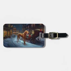 Etiqueta Para Maletas Temporada festiva de Navidad de Vizsla