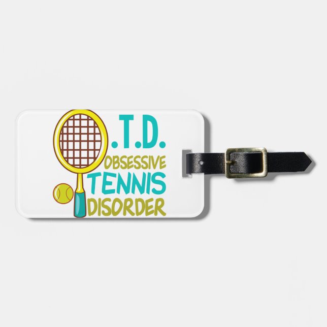 Etiqueta Para Maletas Tenis divertida (Frente Horizontal)