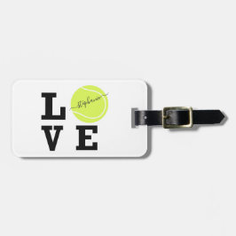 Etiqueta Para Maletas Tennis Yellow Ball Love Name