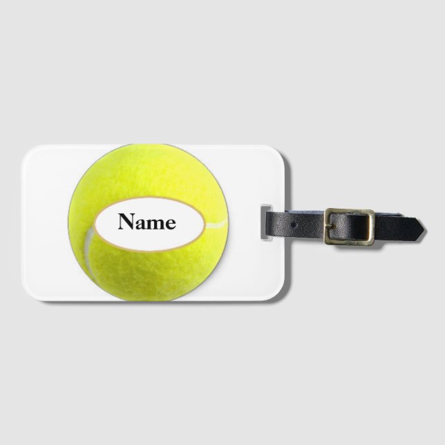 Etiqueta Para Maletas tennisball con tu nombre (Anverso horizontal)