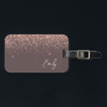 Etiqueta Para Maletas Terracotta Rosa  Gold Rubor Pink Girly Purpurina<br><div class="desc">Rosa Oro - Rubor Pink Terracotta Esparkle Purpurina Monograma Nombre Etiqueta de la bolsa de equipaje. Esto hace que el dulce perfecto cumpleaños 16,  boda,  ducha de novia,  ducha de bebé o fiesta de soltera sea regalo para alguien que decora su habitación con estilo.</div>
