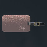 Etiqueta Para Maletas Terracotta Rosa  Gold Rubor Pink Girly Purpurina<br><div class="desc">Rosa Oro - Rubor Pink Terracotta Esparkle Purpurina Monograma Nombre Etiqueta de la bolsa de equipaje. Esto hace que el dulce perfecto cumpleaños 16,  boda,  ducha de novia,  ducha de bebé o fiesta de soltera sea regalo para alguien que decora su habitación con estilo.</div>