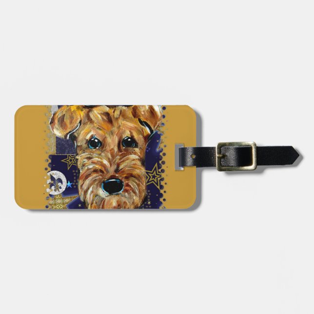 ETIQUETA PARA MALETAS TERRIER AIREDALE (Frente Horizontal)